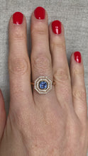 Load and play video in Gallery viewer, Samos ring with sapphire and diamonds
