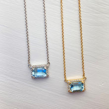 Load image into Gallery viewer, Zanzibar necklace with large aquamarine and diamonds