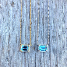 Load image into Gallery viewer, Zanzibar necklace with large aquamarine and diamonds