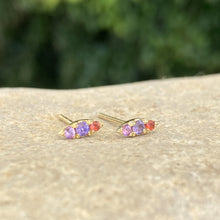 Load image into Gallery viewer, Marquise earrings with sapphires

