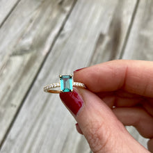 Load image into Gallery viewer, St. Barts ring with indicolite tourmaline and diamonds