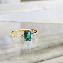 Load image into Gallery viewer, St. Barts ring with indicolite tourmaline and diamonds
