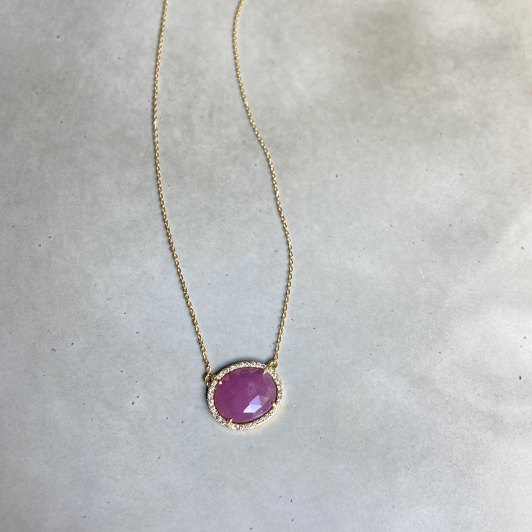 Capri necklace with sapphire and diamonds