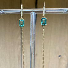 Load image into Gallery viewer, Lagoon earrings with emeralds and diamonds