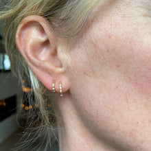 Load image into Gallery viewer, Bora medium hoops with diamonds