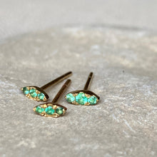 Load image into Gallery viewer, Marquise earrings with emeralds
