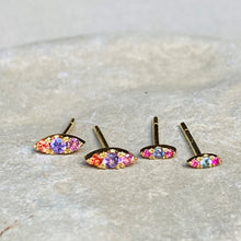 Load image into Gallery viewer, Marquise earrings with sapphires

