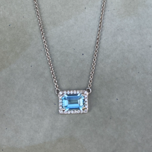 Load image into Gallery viewer, Zanzibar necklace with large aquamarine and diamonds