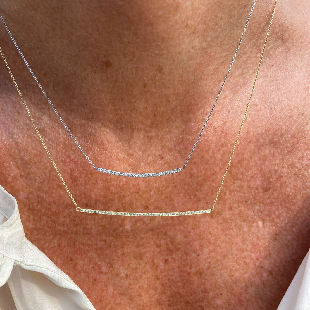 Samoa necklace with diamonds - bar 5 cm