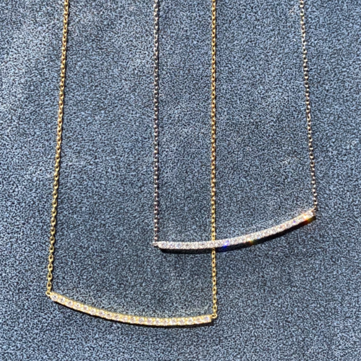 Samoa necklace with diamonds - bar 3 cm
