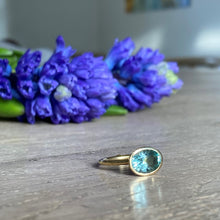Load image into Gallery viewer, Santorini ring with aquamarine