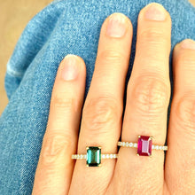 Load image into Gallery viewer, St. Barts ring with indicolite tourmaline and diamonds