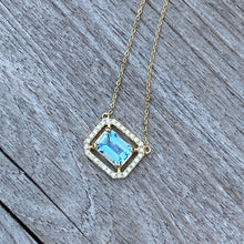 Load image into Gallery viewer, Madagascar necklace with large aquamarine and diamonds