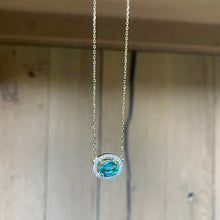 Load image into Gallery viewer, Madagascar necklace with oval emerald and diamonds
