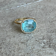 Load image into Gallery viewer, Capri ring with paraiba and diamonds
