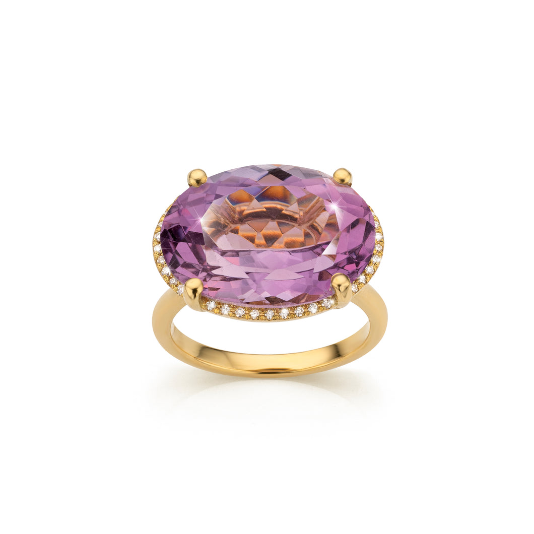 Ischa ring with amethyst and diamonds