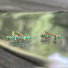 Load image into Gallery viewer, Marquise earrings with emeralds

