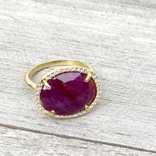 Load image into Gallery viewer, Capri ring with ruby and diamonds
