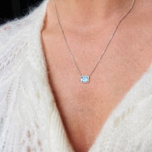 Load image into Gallery viewer, Zanzibar necklace with large aquamarine and diamonds
