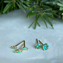 Load image into Gallery viewer, Gili solitary earrings with emeralds
