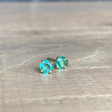 Load image into Gallery viewer, Gili solitary earrings with emeralds
